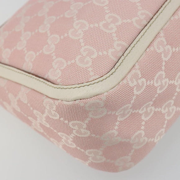 GUCCI GG Canvas Abbey Shoulder Bag Pink Gold 146244 Auth 193901A