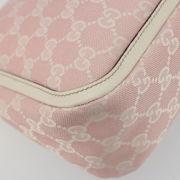 GUCCI GG Canvas Abbey Shoulder Bag Pink Gold 146244 Auth 193901A