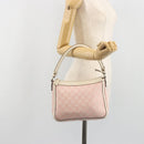 GUCCI GG Canvas Abbey Shoulder Bag Pink Gold 146244 Auth 193901A-23