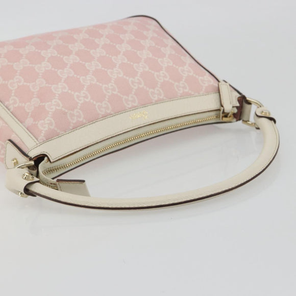 GUCCI GG Canvas Abbey Shoulder Bag Pink Gold 146244 Auth 193901A