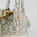 Christian Dior Trotter Canvas Book Tote Mini 2way Gray Gold Auth 193902-16
