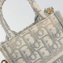 Christian Dior Trotter Canvas Book Tote Mini 2way Gray Gold Auth 193902-17