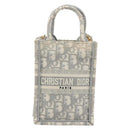 Christian Dior Trotter Canvas Book Tote Mini 2way Gray Gold Auth 193902-2