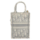Christian Dior Trotter Canvas Book Tote Mini 2way Gray Gold Auth 193902-3