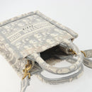 Christian Dior Trotter Canvas Book Tote Mini 2way Gray Gold Auth 193902-6