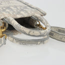 Christian Dior Trotter Canvas Book Tote Mini 2way Gray Gold Auth 193902-7