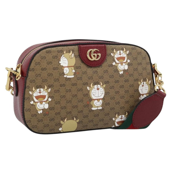 GUCCI Micro GG Supreme Doraemon Collaboration Bag PVC Beige 574886 Auth 193906SAM