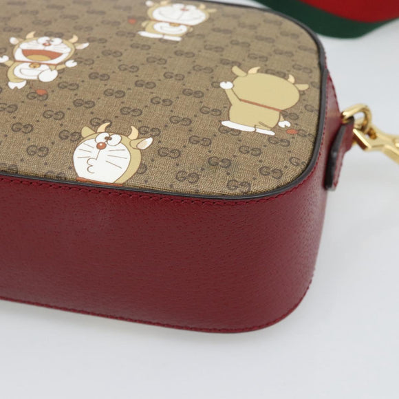 GUCCI Micro GG Supreme Doraemon Collaboration Bag PVC Beige 574886 Auth 193906SAM