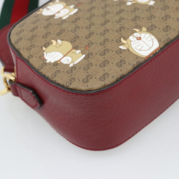 GUCCI Micro GG Supreme Doraemon Collaboration Bag PVC Beige 574886 Auth 193906SAM
