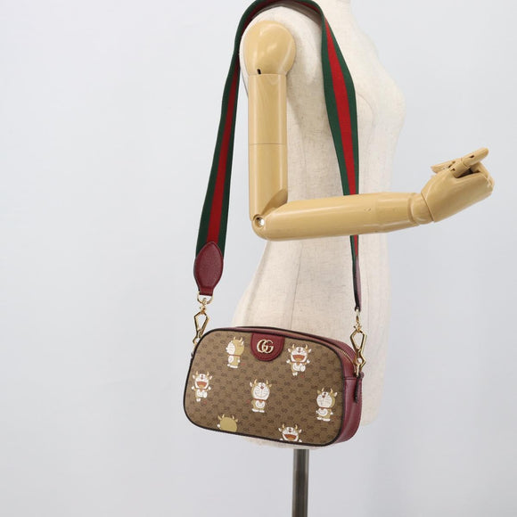 GUCCI Micro GG Supreme Doraemon Collaboration Bag PVC Beige 574886 Auth 193906SAM