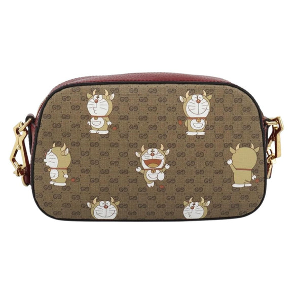 GUCCI Micro GG Supreme Doraemon Collaboration Bag PVC Beige 574886 Auth 193906SAM
