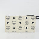 MCM Vicetos Logogram Hand Bag PVC Leather 2way White Gold Auth 193908-11