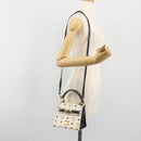 MCM Vicetos Logogram Hand Bag PVC Leather 2way White Gold Auth 193908-24