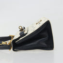 MCM Vicetos Logogram Hand Bag PVC Leather 2way White Gold Auth 193908-5