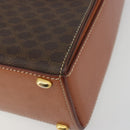 CELINE Macadam Canvas Hand Bag PVC Leather 2way Brown Gold Auth 193909A-12