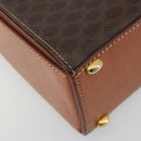 CELINE Macadam Canvas Hand Bag PVC Leather 2way Brown Gold Auth 193909A-13
