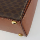 CELINE Macadam Canvas Hand Bag PVC Leather 2way Brown Gold Auth 193909A-14