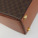 CELINE Macadam Canvas Hand Bag PVC Leather 2way Brown Gold Auth 193909A-15