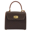 CELINE Macadam Canvas Hand Bag PVC Leather 2way Brown Gold Auth 193909A-2