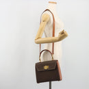 CELINE Macadam Canvas Hand Bag PVC Leather 2way Brown Gold Auth 193909A-26