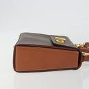 CELINE Macadam Canvas Hand Bag PVC Leather 2way Brown Gold Auth 193909A-4