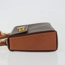 CELINE Macadam Canvas Hand Bag PVC Leather 2way Brown Gold Auth 193909A-5