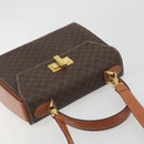 CELINE Macadam Canvas Hand Bag PVC Leather 2way Brown Gold Auth 193909A-6