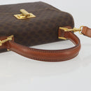 CELINE Macadam Canvas Hand Bag PVC Leather 2way Brown Gold Auth 193909A-7
