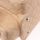 CHANEL Cambon Line Matelasse Boston Bag Leather Pink Silver CC Auth 193910SAV-10