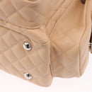 CHANEL Cambon Line Matelasse Boston Bag Leather Pink Silver CC Auth 193910SAV-11