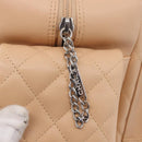 CHANEL Cambon Line Matelasse Boston Bag Leather Pink Silver CC Auth 193910SAV-14