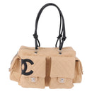 CHANEL Cambon Line Matelasse Boston Bag Leather Pink Silver CC Auth 193910SAV-2
