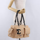 CHANEL Cambon Line Matelasse Boston Bag Leather Pink Silver CC Auth 193910SAV-23