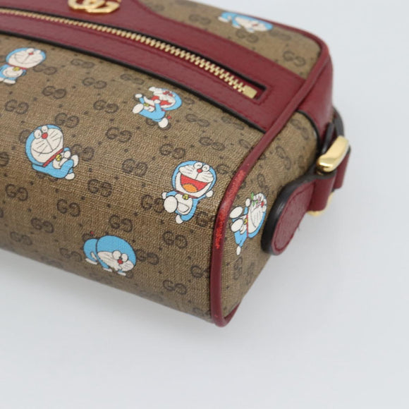 GUCCI Micro GG Supreme Doraemon Collaboration PVC Beige Gold 647784 Auth 193911M