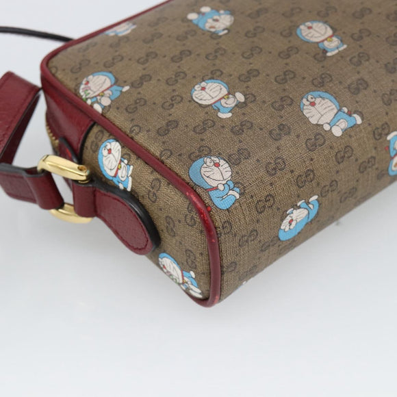 GUCCI Micro GG Supreme Doraemon Collaboration PVC Beige Gold 647784 Auth 193911M
