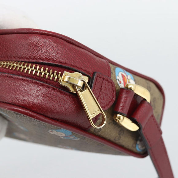 GUCCI Micro GG Supreme Doraemon Collaboration PVC Beige Gold 647784 Auth 193911M