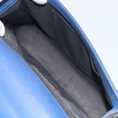 CHANEL Matelasse Boy Chanel Chain Bag Patent Leather Blue Silver CC Auth 193914-17