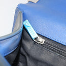 CHANEL Matelasse Boy Chanel Chain Bag Patent Leather Blue Silver CC Auth 193914-20