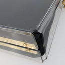 Salvatore Ferragamo Gancini Chain Shoulder Bag plastic Clear Gold Auth 193918A-12