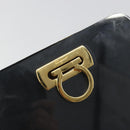 Salvatore Ferragamo Gancini Chain Shoulder Bag plastic Clear Gold Auth 193918A-15
