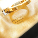 Salvatore Ferragamo Gancini Chain Shoulder Bag plastic Clear Gold Auth 193918A-16