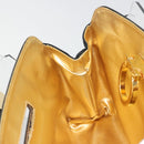 Salvatore Ferragamo Gancini Chain Shoulder Bag plastic Clear Gold Auth 193918A-19