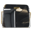 Salvatore Ferragamo Gancini Chain Shoulder Bag plastic Clear Gold Auth 193918A-3