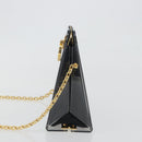 Salvatore Ferragamo Gancini Chain Shoulder Bag plastic Clear Gold Auth 193918A-4