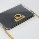 Salvatore Ferragamo Gancini Chain Shoulder Bag plastic Clear Gold Auth 193918A-6
