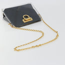Salvatore Ferragamo Gancini Chain Shoulder Bag plastic Clear Gold Auth 193918A-7