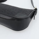 CELINE C Macadam Canvas Shoulder Bag Black Silver Auth 193919A-9