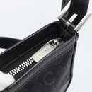 CELINE C Macadam Canvas Shoulder Bag Black Silver Auth 193919A-10