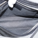 CELINE C Macadam Canvas Shoulder Bag Black Silver Auth 193919A-11