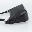 CELINE C Macadam Canvas Shoulder Bag Black Silver Auth 193919A-3